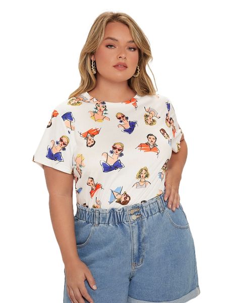 

plus figure graphic tee 229d#, Black