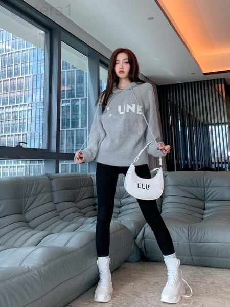 

men's sweaters designer correct version of c e family letter wool hooded sweater loose men's and women's running style tyqi, White;black