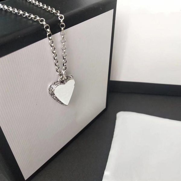

vintage heart pendant necklace silver plated necklace pattern for couple necklace fashion jewelry supply264t