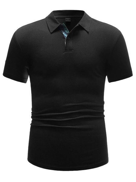 

men quarter button polo shirt k57s#, White;black