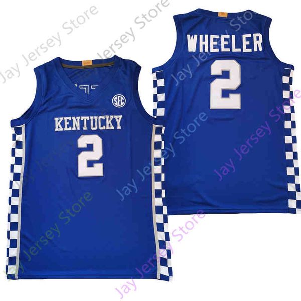

kentucky wildcats basketball jersey ncaa college sahvir wheeler blue size s-3xl all stitched youth men, Black