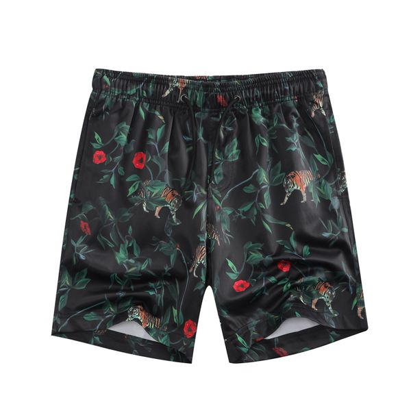 

european and american men's wear summer 2022 new tiger print slim beach pants fashion casual shorts five minutes of pants, White;black