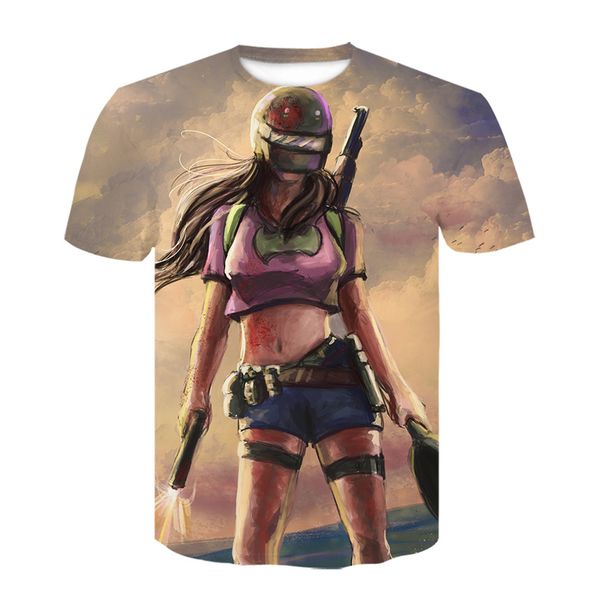 

summer pubg 3d t shirt men/women fashion harajuku short sleeves 3d print pubg men's t shirt game t-shirt clothes 220624, White;black