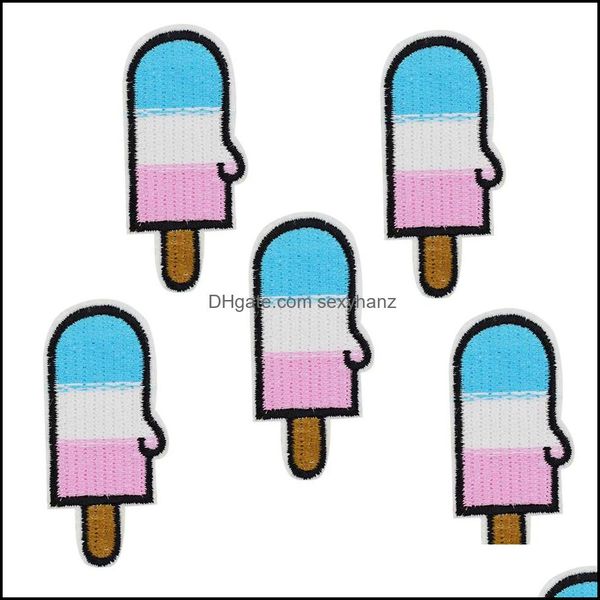 

sewing notions tools apparel 10 pcs color ice cream badgees for clothing iron embroidered applique ones accessories clothes drop delivery, Black