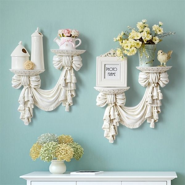 

decorative shelves in storage holders racks resin european style home wall decor living room art hanging mural storage plate 220614