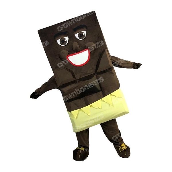 costumi della mascotte del cioccolato di Halloween Abbigliamento della mascotte del fumetto Prestazioni di carnevale Abbigliamento pubblicitario promozionale per adulti