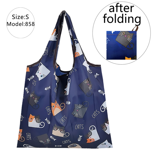 

nylon eco shopping bags storage sturdy portable cartoon kawaii grocery reusable foldable small tote travel machine washable