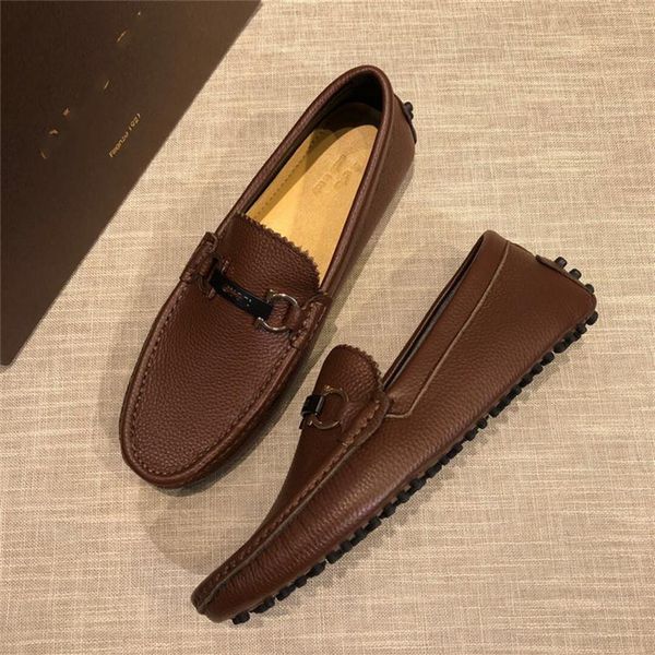 

genuine leather men casual shoes luxury brands mens loafers moccasins breathable slip on black driving shoes plus size 37-453319