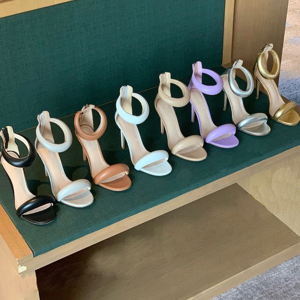 Sandalen, Stiletto-Sandalen für Damen, Gianvito Rossi, Luxus-Designer, mit Reißverschluss, hochhackige Abendschuhe, erstklassige Qualität, echtes Leder, modisch und bequem