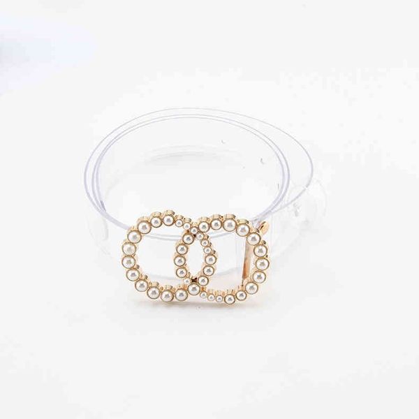 

belts women clear pearl belt female disigner punk rivet pin buckle waist resin plastic pvc pants jeans transparent belts 220329, Black;brown