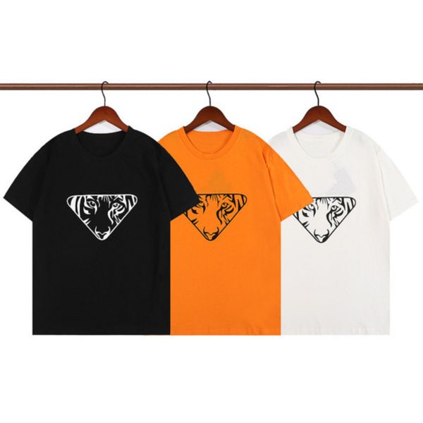 

designer summer mens t shirts tiger head triangle brand p luxury fashion t-shirt casual loose tees 100% cotton womens tshirts fcwa, White;black