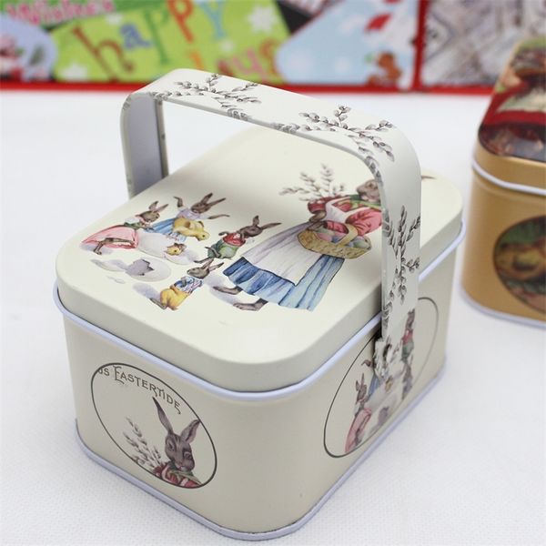 1 Stück Vintage kleine Koffer Aufbewahrungsdose mit Deckel Candy Cookie Box für Hochzeit Geburtstag Party dekorative Metall Geschenkboxen 220809