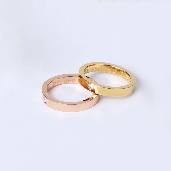 Classic De Wedding Band Ring per donna Uomo Mid-finger Rings 316L Titanium Steel Cubic Zirconia Aneis Anel Bague Femme Designer Jewelry