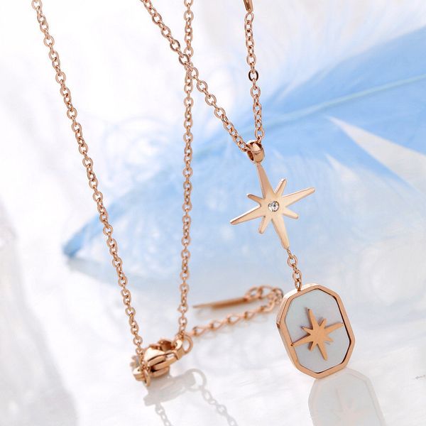 

elegant rose gold polaris shell pendant necklace jewelry for women gift, Silver