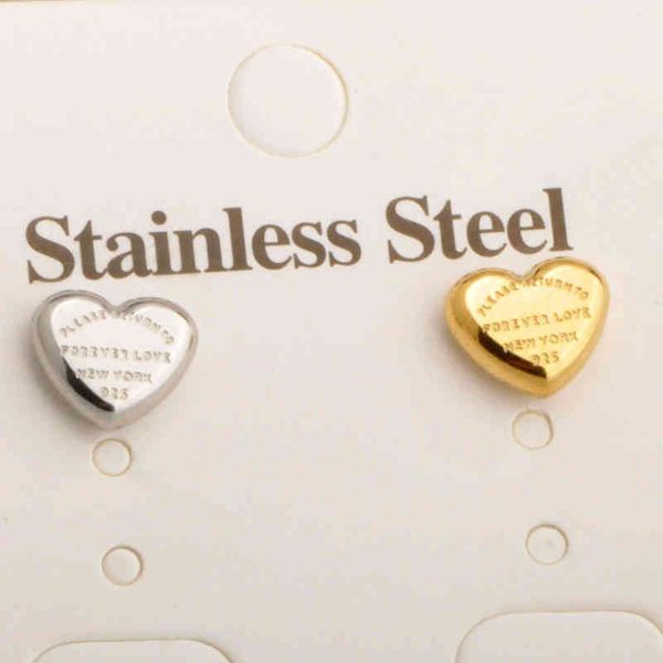

xm1i popular earrings fashion simple heart earrings temperament diy titanium steel t home love, Golden