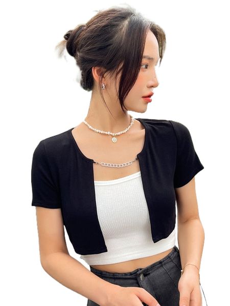 

dazy 1pc chain detail crop x7z5#, White
