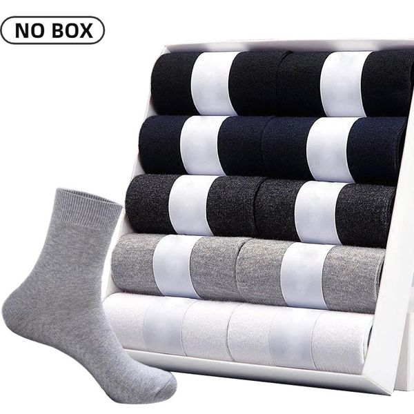 Meias masculinas 5/10 Pares/Lot Men's Cotton Black Business Casual respirável Primavera Autumn Crew Meia Meia Sale para Socksmen's