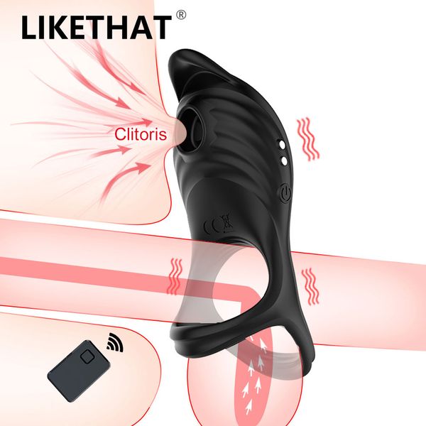 2 em 1 Vibrador de pênis vibratório CLIT VIBRATOR REMOTO CONTROLO SEXY TRABOTOS PARA HOMENS ELANTENDO A EJACULAÇÃO DUPLO CACH