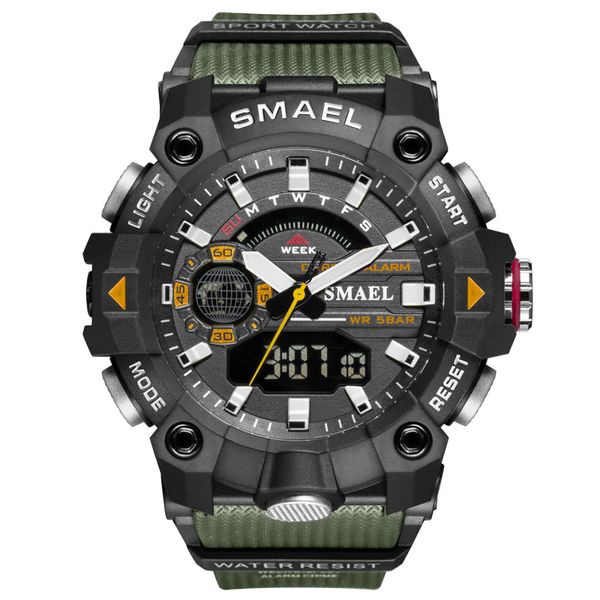 

new arrival smael waterproof cold light sport watches 50m water resistant, Slivery;brown