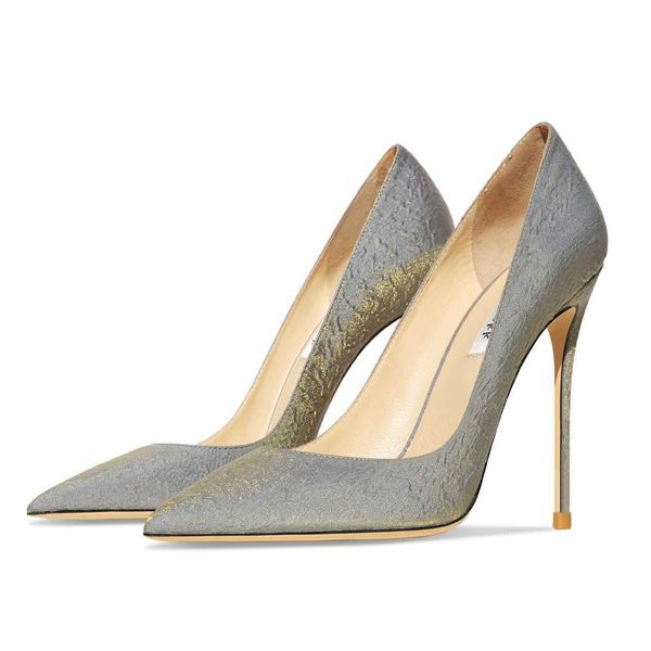

famous brand for woman 2022 spring autumn pointed toe high heels women pumps 8cm 10cm fashion lady dress wedding shoes 34-41 designer classi, Black