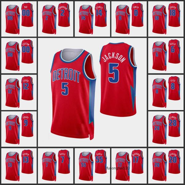 

men detroit pistons''cassius stanley bol luka garza chris smith frank jackson hamidou diallo 2022 75th anniversary custom city red, Black