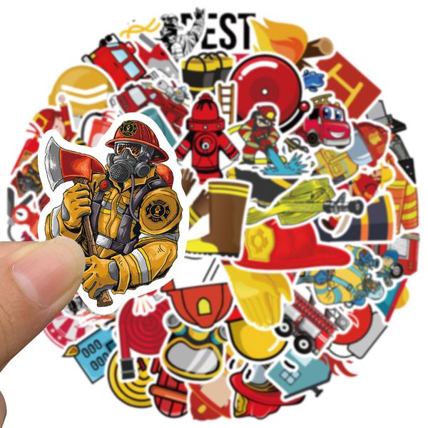 

50pcs graffiti skateboard stickers firefighter series for car baby scrapbooking pencil case diary phone lapplanner decoration book album kid