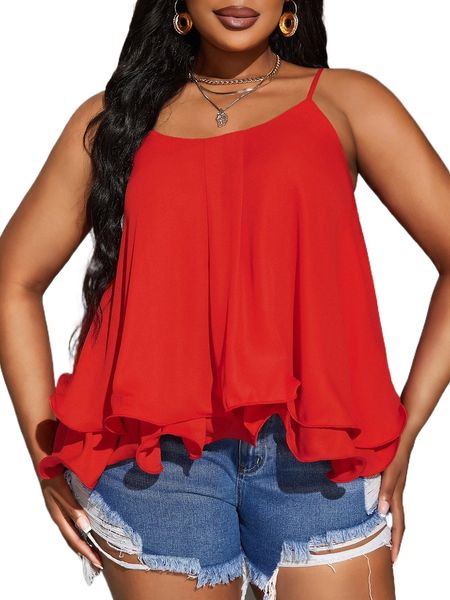 

plus asymmetrical hem cami e4eh#, Black