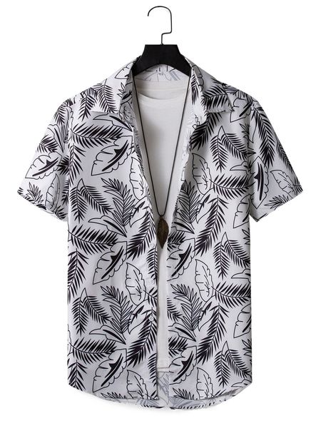 

men tropical print shirt without tee l8om#, White;black