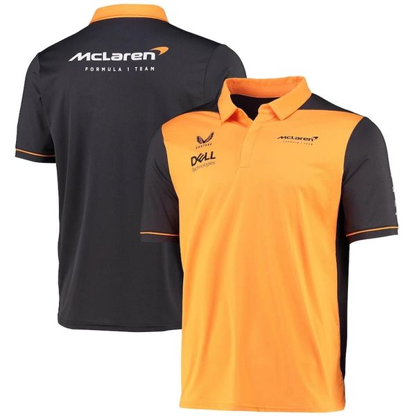 

mclaren 2022 team polo 2022 t-shirt vero f1 formula one mclaren equipe de manga curta gulf oil co-marcado azul driver tema comemor231v, Black