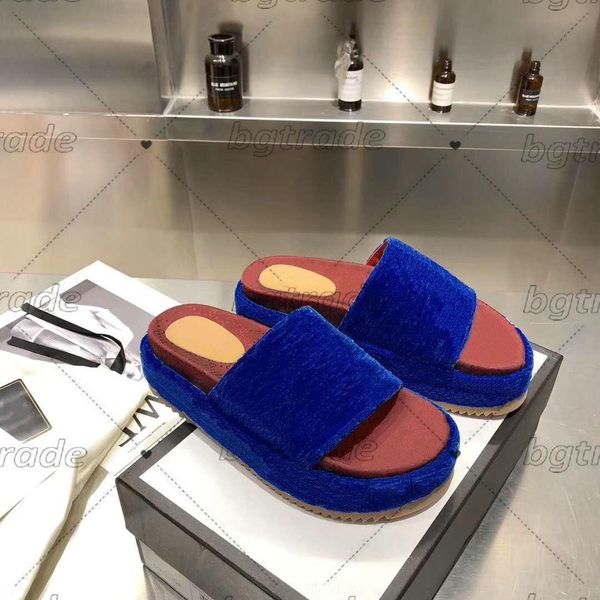 

2022 ggity slipper angelina platform slide sandal women 's denim slippers classic canvas slip -on ladies designer luxurys brown slides, Black