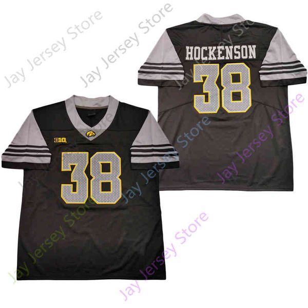 

iowa hawkeyes football jersey ncaa college t.j. hockenson black white size s-3xl all stitched youth men