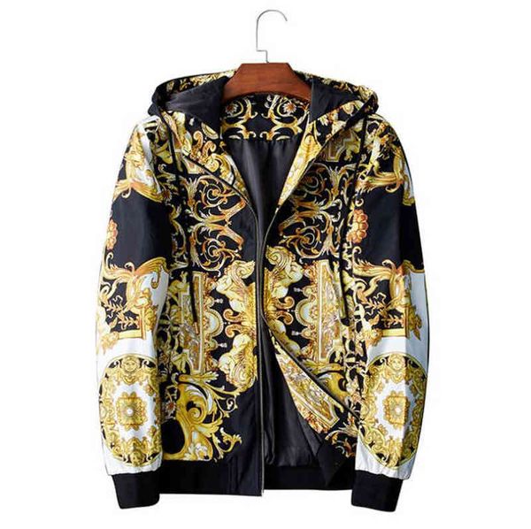 

fashion designer jacket windbreaker long sleeve mens jackets hoodie clothing zipper with animal pattern plus size clothes, Black;brown