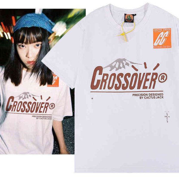 

snow mountain tee casual loose short sleeve american t-shirt, White;black