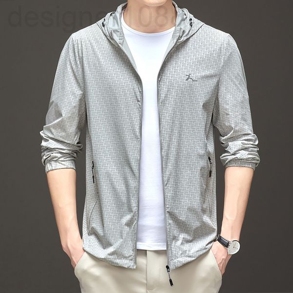 

men's tracksuits designer 2022 summer new light and thin men's sunscreen clothes anti ultraviolet blouse long soft air coat men g6, Gray