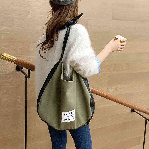

shopping bags vreyme casual canvas shoulder bag women large capacity handbag fashion crossbody bags casual female shopping 220331