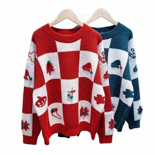 

women's sweaters simple o-neck sweet christmas sweater for woman long sleeve fall winter knitted pullovers soft warm thick jumper femin, White;black