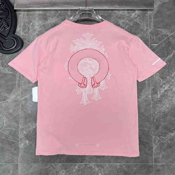 

mens fashion luxury t shirts ch brand man tees sanskrit letter t-shirt summer horseshoe flower cross short sleeve designer tshirts hip hop s, White;black