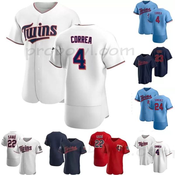 

4 carlos correa jersey minnesota 2022 twins miguel sano jose godoy gary sanchez gio urshela derek fisher byron buxton luis arraez max kepler, Blue;black