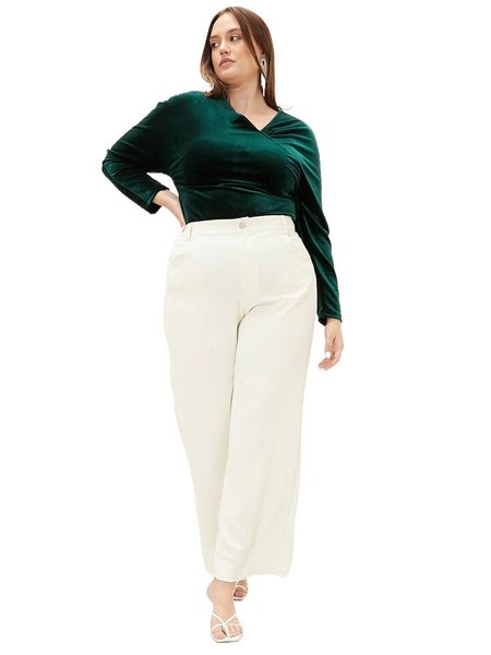 

motf premium plus velvet wrap t-shirt 88he#, Black