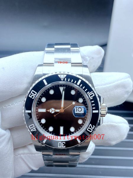 

new version classic series men's wristwatches 116610ln 126610 black dial 41mm stainless steel bracelet bp 2813 movement automatic mens, Slivery;brown
