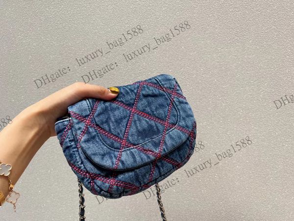 

5a designer women's bag single shoulder 2022 denim trendy chain denim coco beach crossbody bag