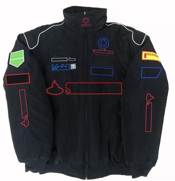 

f1 formula one racing jacket autumn and winter full embroidered cotton clothing spot sales rnev, Black;brown