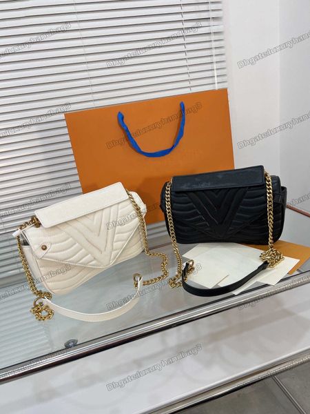 

new wave chain pochette designer bag smooth cowhide leather wave-pattern quilting and a rainbow-colored cross body mini bag m63929