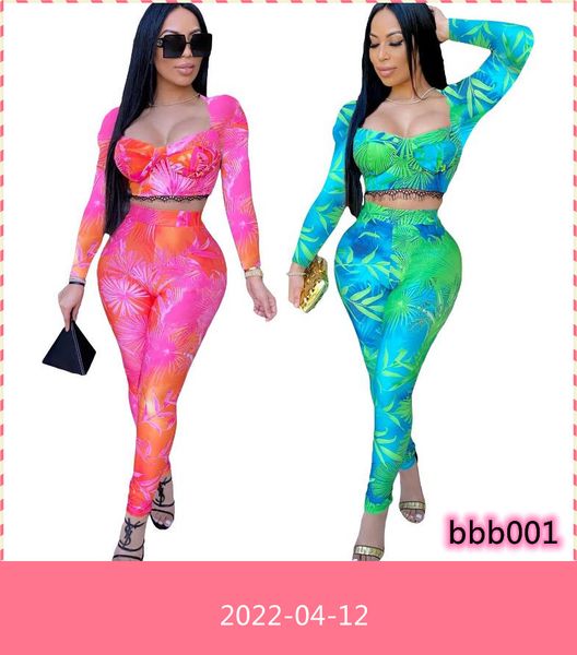 

women's tracksuits women two piece set floral printed lace trim strapless long sleeve crop slim pencil pants charm, Gray