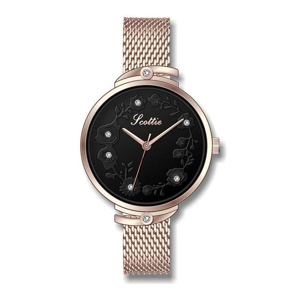 

wristwatches women watches casual ladies slim mesh steel band quartz bracelet wristwatch flower round dial rhinestone relogio feminino, Slivery;brown