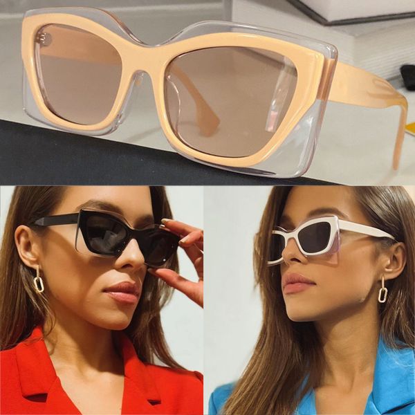 

beige acetate sunglasses f40034 these rectangular acetate designer glasses feature a transparent edge gold tone metal lettering on temples w, White;black