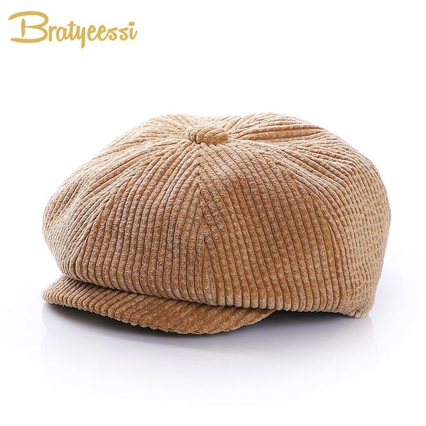 

caps & hats vintage baby hat for boys corduroy sboy cap kids autumn 220823, Yellow
