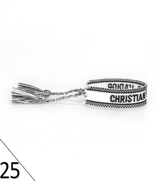 

fashion wovens designers friendship bracelet for luxury brand handmade braided bracelets with tassel print embroidery men bangle code 20-38, Golden;silver