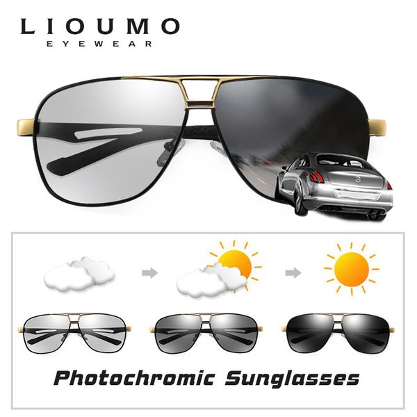 

square retro p ochromic aluminum sunglasses men polarized driving women sun glasses for men brown de sol, White;black