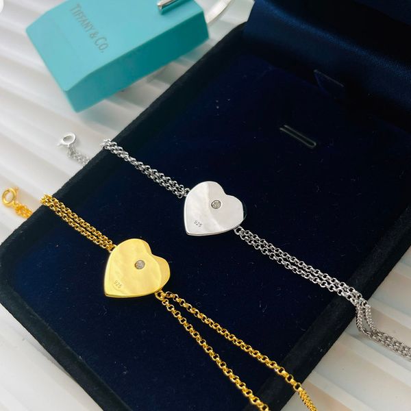 

women designer bracelet jewelry diamond love bracelets designers for men 925 sterling silver double chains gold bangle letter t box good, White